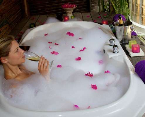 Photographed by Anna Hult jacuzzi beach villa at kuredu resort & spa maldives