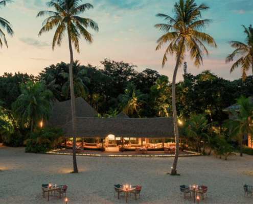 Kuredu Maldives Beach Restaurant Aerial