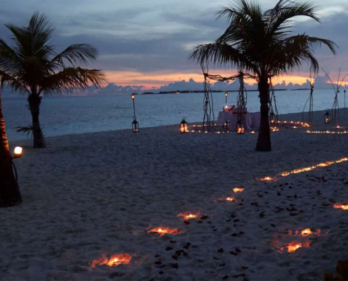 Dinner on Beach at Kuredu Maldives Resort